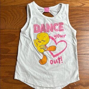 Kids White and Pink Dance Tank Top